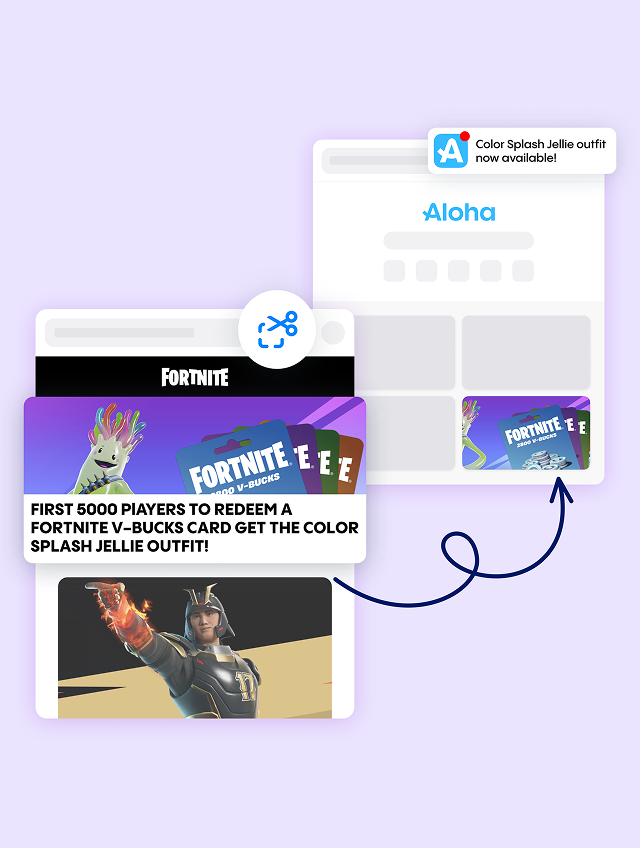 Snips by Aloha Browser: follow about discounts on the items you love, the latest sports updates, ticket drops for your favorite artists, hotel and changes in flight price