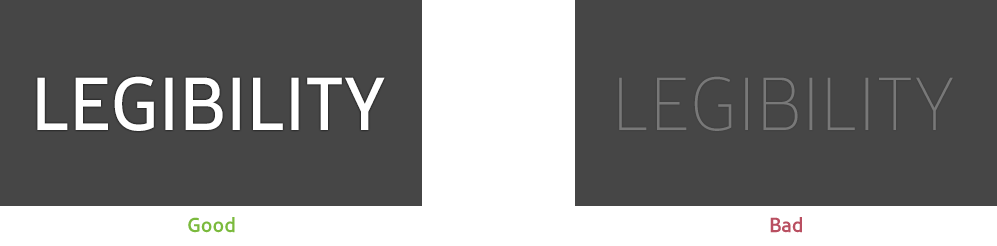 Figure 4-4. Good(left) and bad(right) examples of legibility