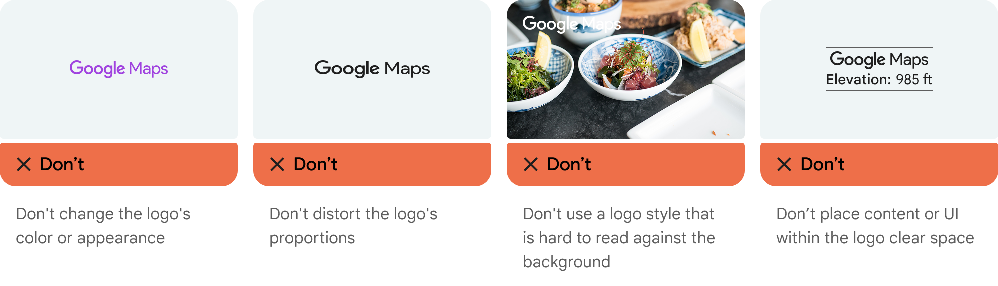 Unacceptable variations and accessibility issues for Google Maps logo attribution