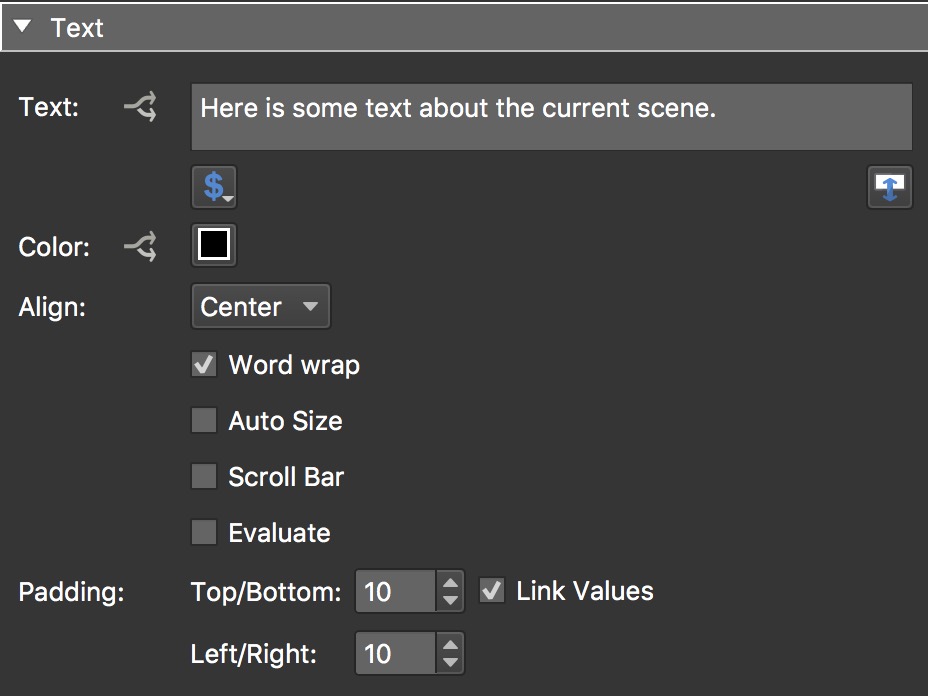 Textbox Settings