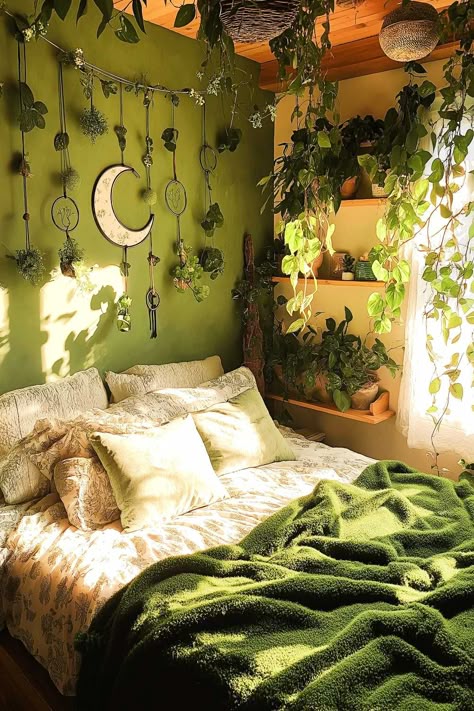 25+ Green Witch Aesthetic Bedroom