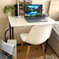 Table escamotable pliante avec étagères portables, table d'étude pliante en métal, table peu encombrante, table pliante pour ordinateur portable, table de balco… | Space saving table, Murphy table, Folding laptop table