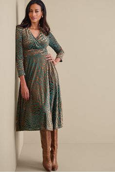 Shae Dress - Flowy Shimmering Velvet Dress | Soft Surroundings | Soft surroundings dresses, Women long sleeve dress, Maxi dress with sleeves