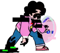 a cartoon of steven universe character standing in front of an egg