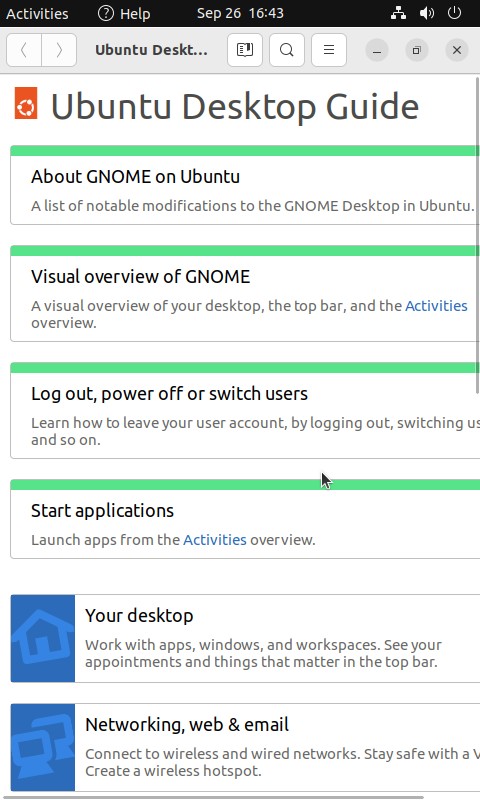 A screenshot of the help system which, despite the overall window adapting nicely, shows how the content falls off the right edge