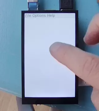 A short animation of Dave's finger messing around with the Qt5 fingerpaint demo, showing the Hyperpixel's multi-touch facility