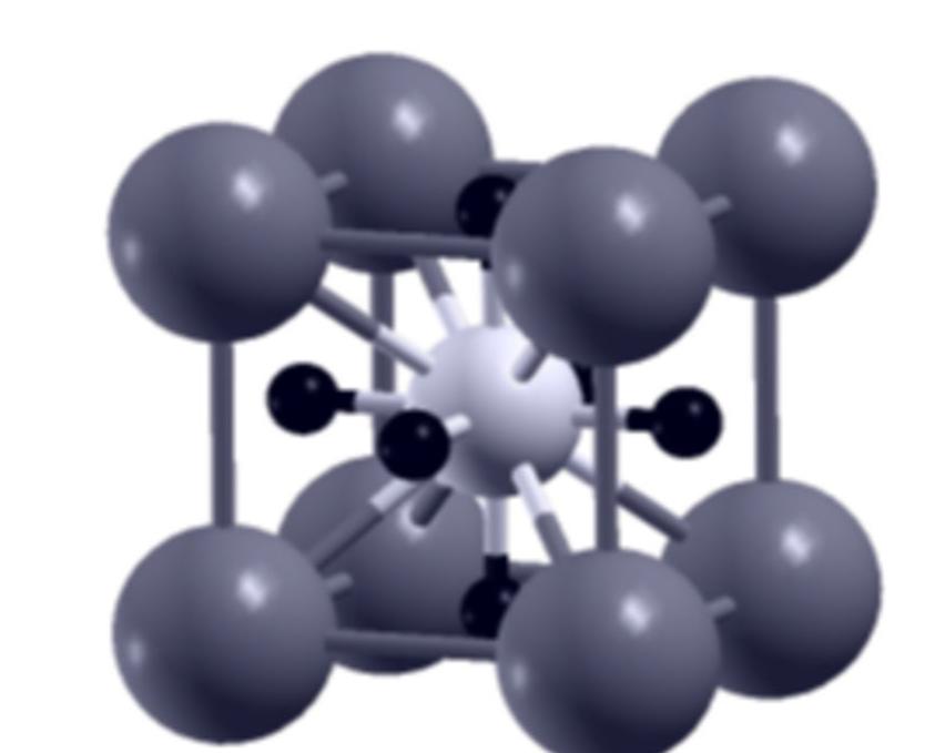Fig. 1. Crystal structures of KSrX3 (K: dark gray, Sr: gray and X black). 